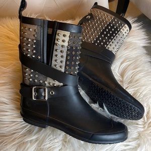 Burberry Holloway studded coated ankle boots